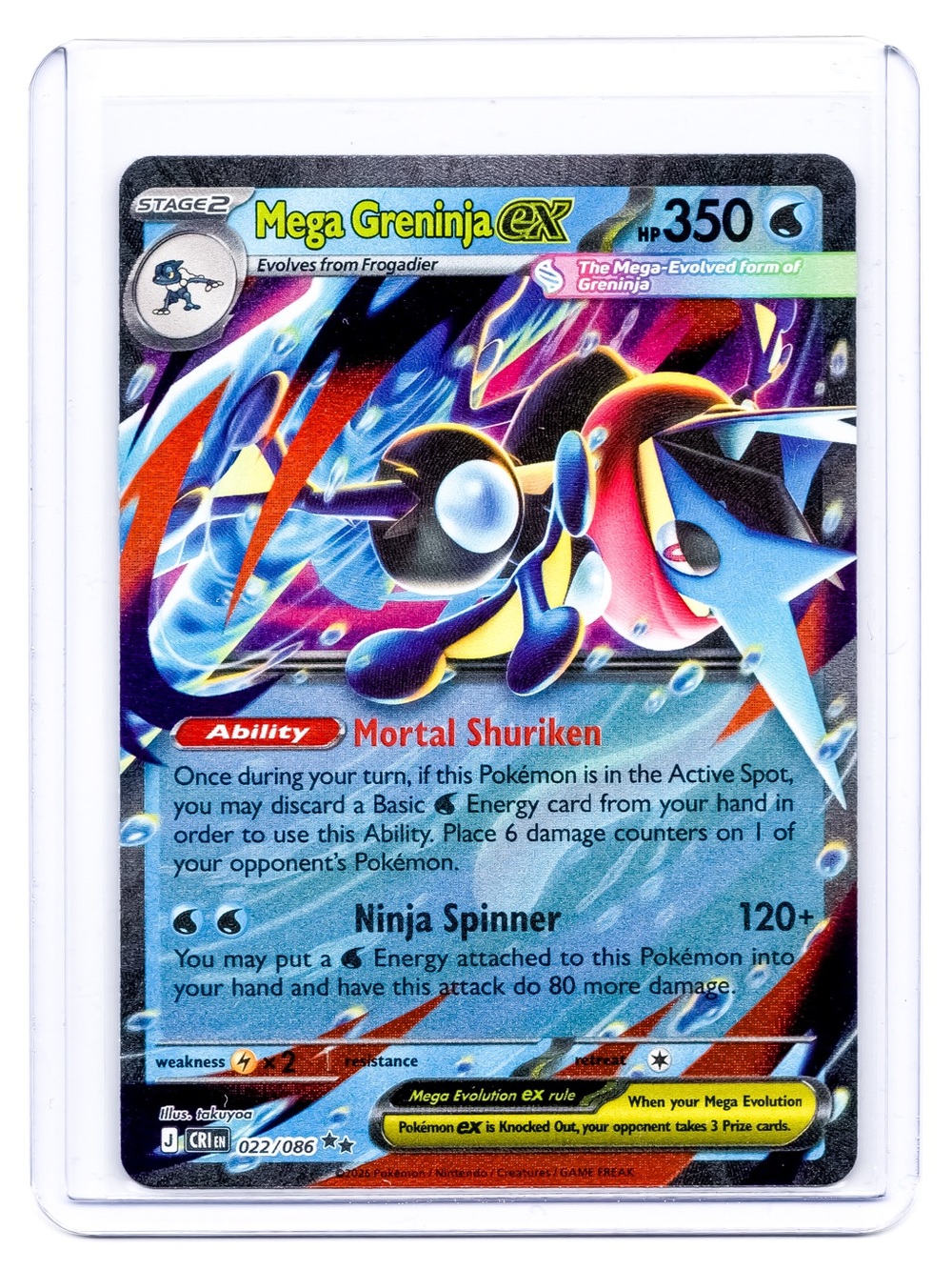 Mega Greninja 022/086 EX Chaos Rising NM Pokemon Trading Card